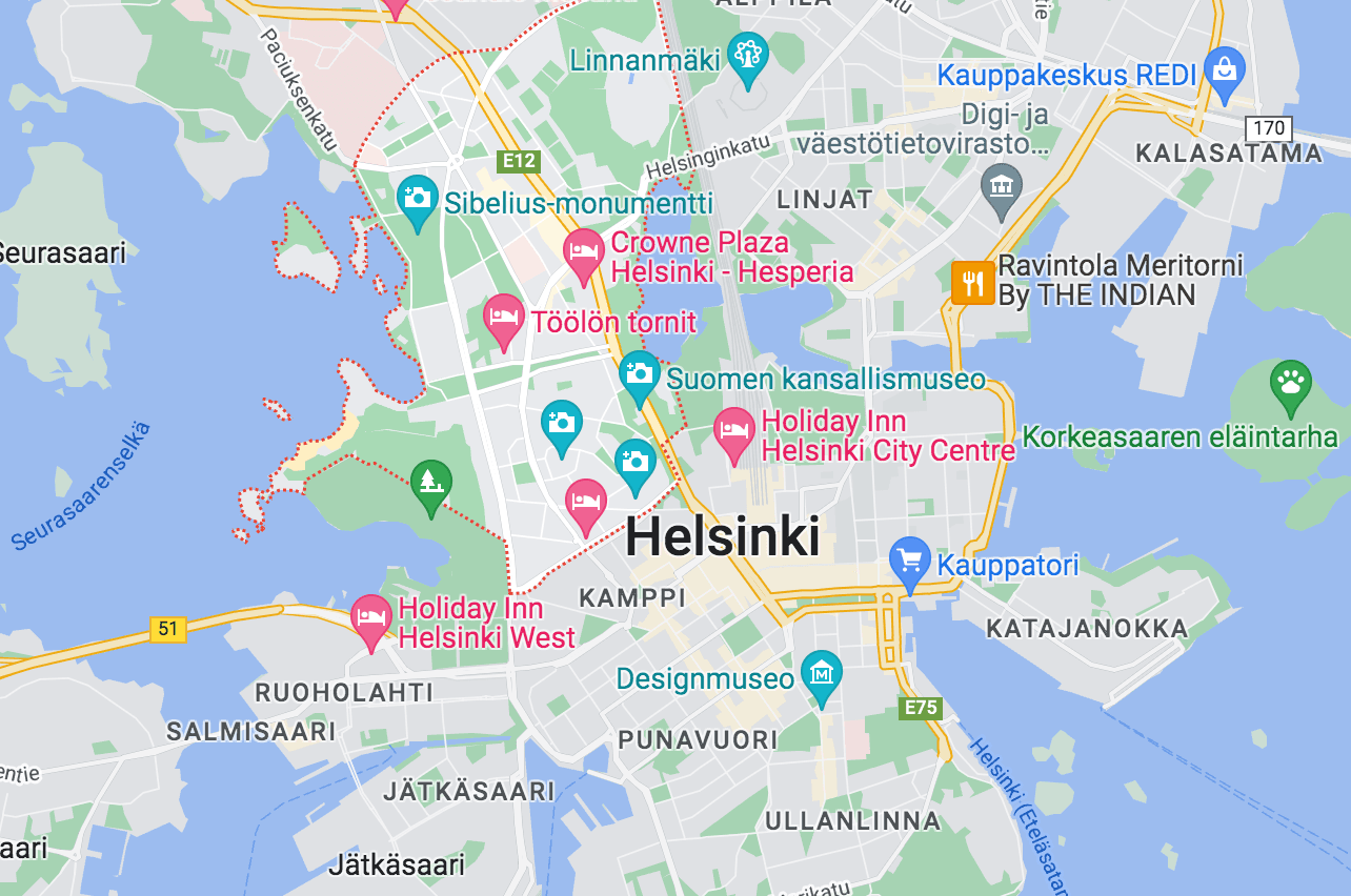 Töölö on map