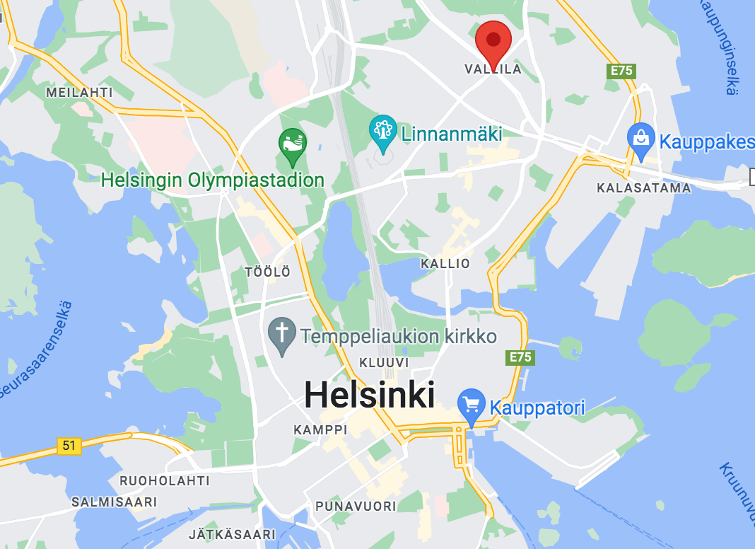 Vallila on map